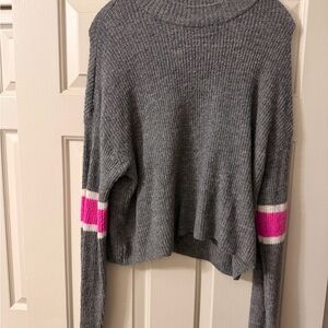 Gray and Pink Women's Sweater